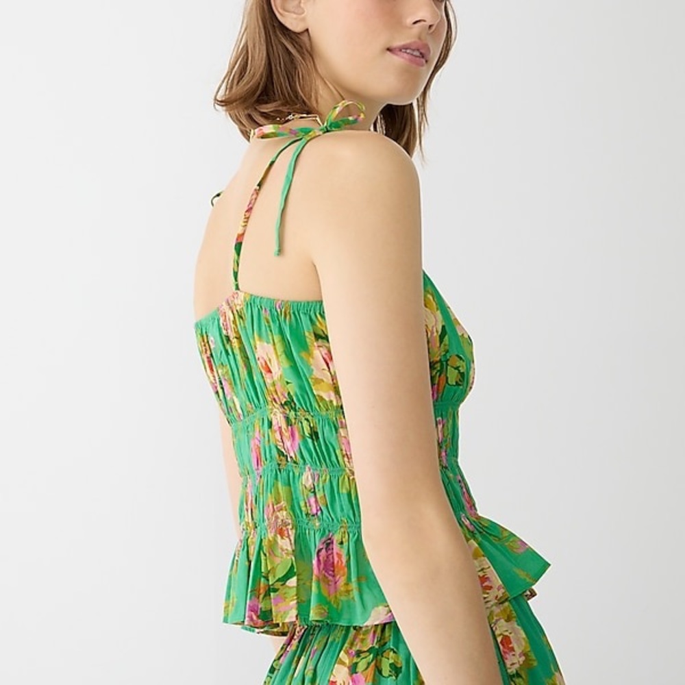 JCrew Tie-front voile camisole in rose garden